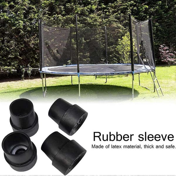 20 stk. trampolinefotpute trampoline gummideksel hoppeseng plastmatte sklisikker matte lydløs baserørsbeskyttelse tilbehør Black