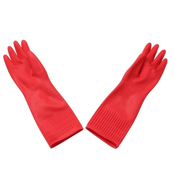 38/45cm Kitchen Clean Gloves Waterproof Long Sleeve Gloves Rubber Latex Gloves For Red L