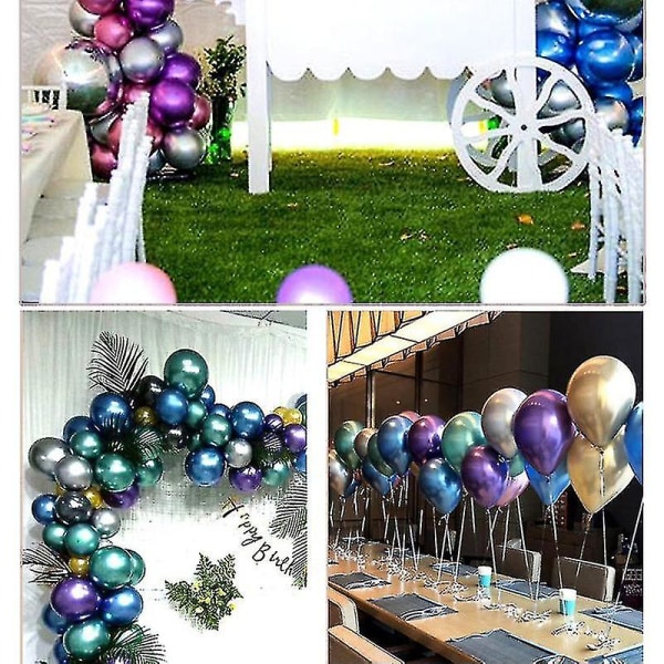 50 st metallballonger 10/12 tum metall glänsande latexballonger för grattis på födelsedagen 10 Inches