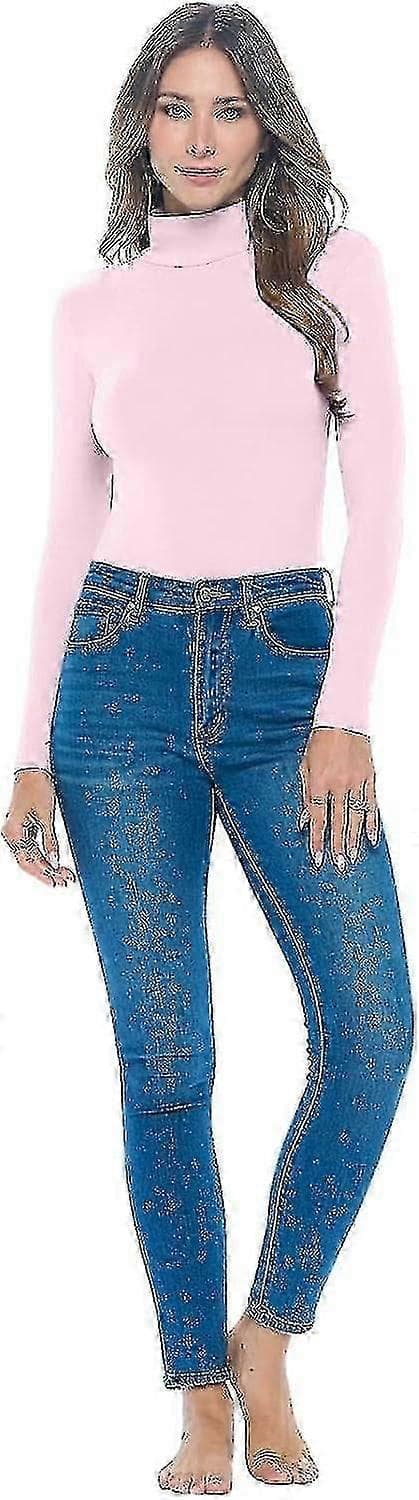 Ärm Hals Dräkt Andningsbar Stretch Pink X-L