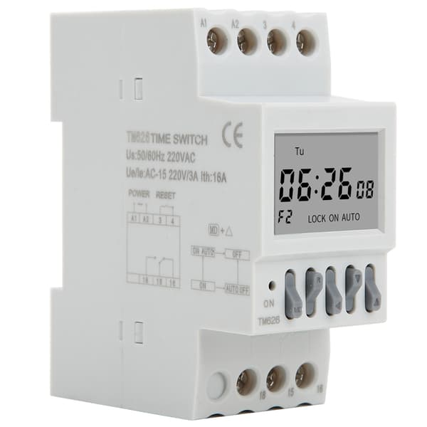 TM626 Strømafbryder Timer Smart Timer Switch Tidsstyringsrelæ Din Skinne Montering AC220V