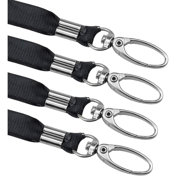 10 stykker nylon stropp halssnor med svingbar krok lanyard hals stropp kontor Black