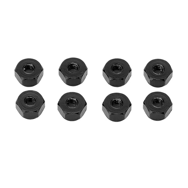 8 st Aluminiumlegering Lås Mutter Nylon Foder M2 Hex Lås Mutter för Axial Scx24 1/24 RC Modeller Svart