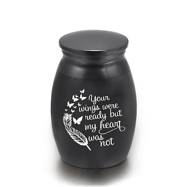 Mindesmærke af aluminiumslegering til kæledyrskisteurne - lille souvenirurne S Sort urne C S Black Urn C