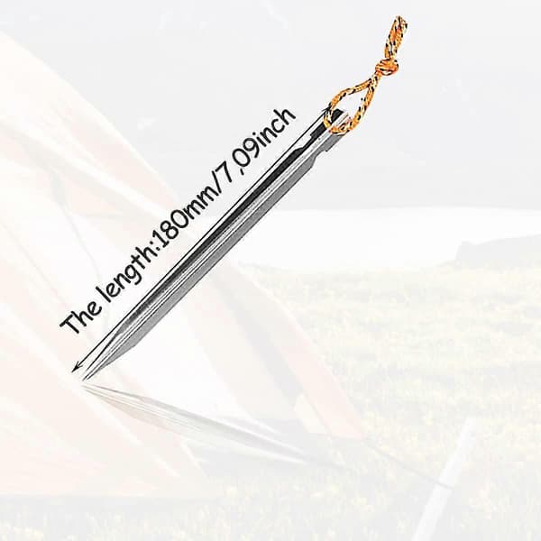 Teltplugger, campingplugger, 12 stykker teltplugger, teltplugger campingteltplugger aluminium titanplugger V-formede campingtelttilbehør - 18 cm