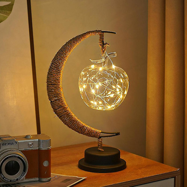 Dekorativ bordslampa, Moon Night Lamp Winding Bomullstråd Led Light Lamp style 4