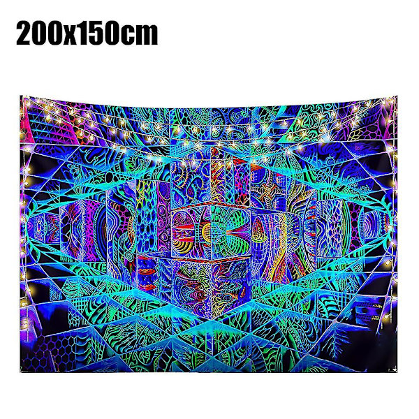 3d Space Trippy Gobeläng Psykedeliska vägghängande överkast 200x150cm