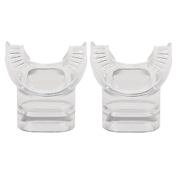 Set Of 2 Silicone Snorkel Replacement Mouthpieces, Model: Transparent - Model:transparent