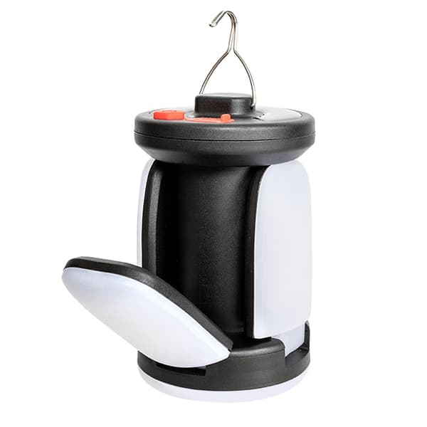 Solar LED Camping Lantern USB Oppladbart Batteri Sammenleggbar Nødlampe med Krok