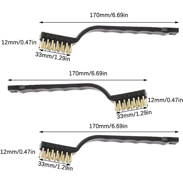 3 st stålborstar, rostfri stålborste, stålrengöringsborste för handfat