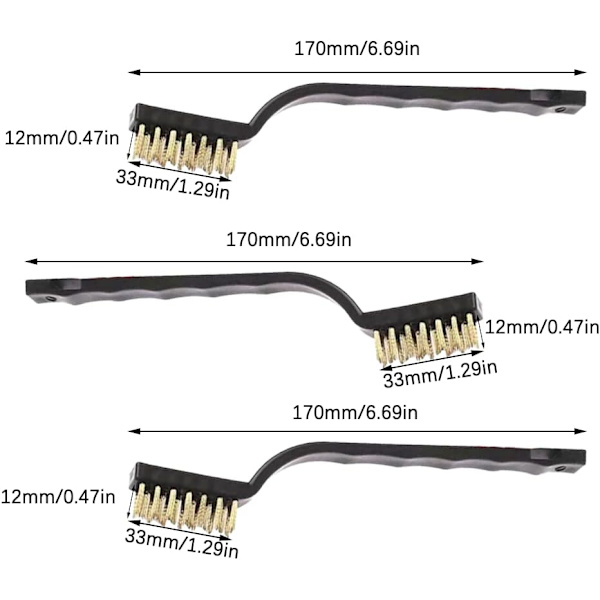 3 stk stålbørster, rustfri stålbørste, stålrensebørste for vask
