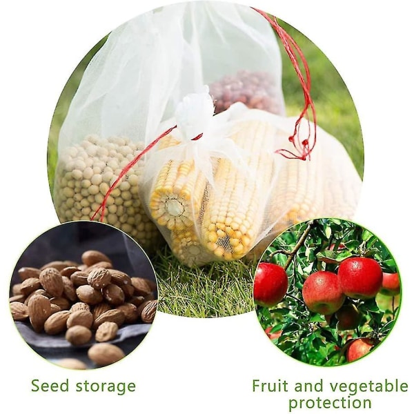 50 Pack Fruit Protection Bags, Reusable Nylon Material Mesh Bags To Protect Your Plants