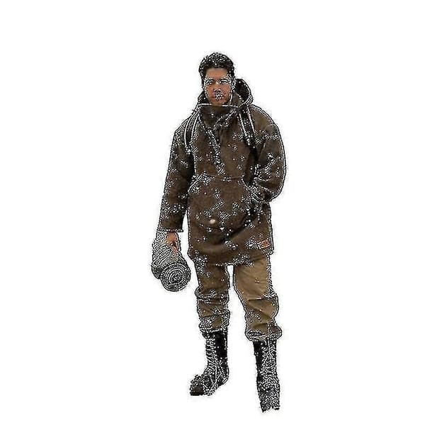 Vinter herrfritidsjacka med huva och tröja i ull RED 3XL