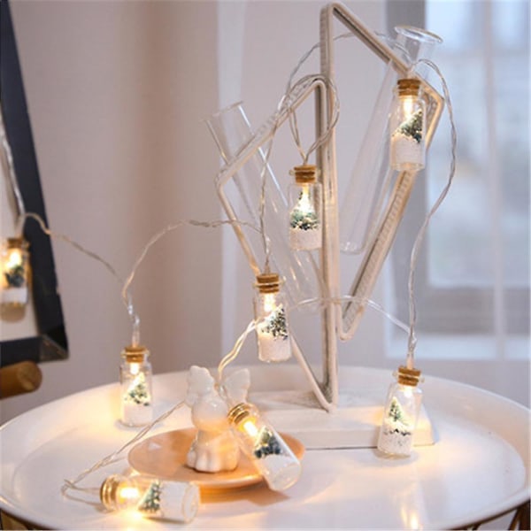 2m klar glasskrukke Fairy 10 Led String Lights Mini juletre lys Batteridrevet 2m 10LED