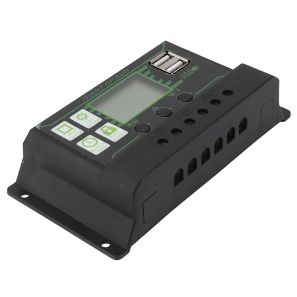 Solar Charge Controller LCD-display Dobbelt USB-port PWM-opladning ABS 5V Solpanelregulator til solpaneler 80A
