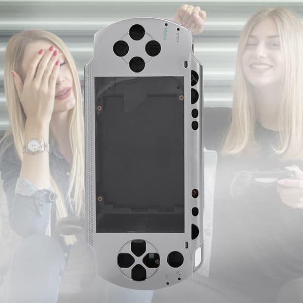 PSP 1000 Full Shell hölje Set med knappar - Silver