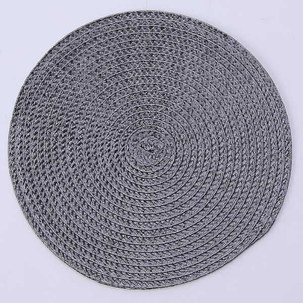 2stk Rundvev dekkematte Mote Pp Spisebordmatte Disc Pads 38CM Dark gray