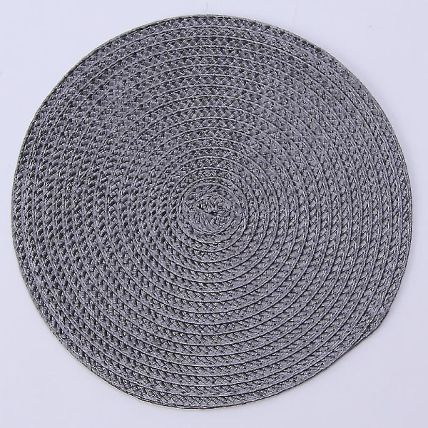 2stk Rundvev dekkematte Mote Pp Spisebordmatte Disc Pads Dark gray 38CM