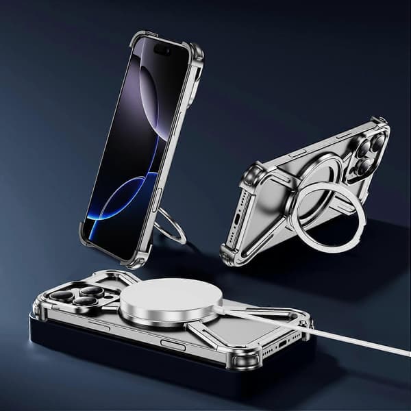 【BQ】För iPhone 16e Plånboksfodral CASEME 013 Serie PU Läder Telefonskal Ställ Silver Silver Silver