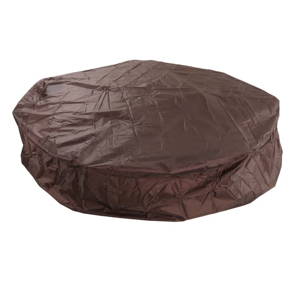 Runt badkarsskydd för utemöbler 190x90cm Silver Polyester Taft Vattentätt Jacuzzi Dammskydd Kaffe