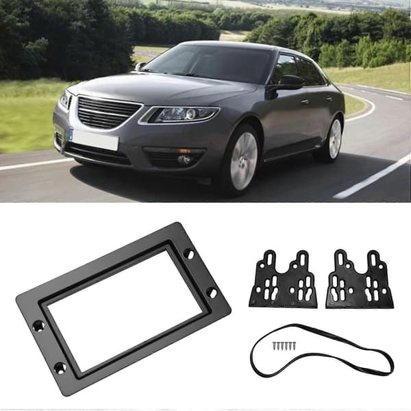 Bilstereo Radio Fascia Dash Panel 2 Din Ram Trim Kit til SAAB 9-5 2005-2011 black