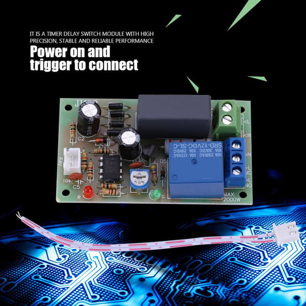 Trigger Timer Forsinkelses Switch Modul Sluk Board Justerbar Tid (1 Sek~5 Min)