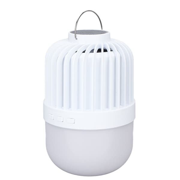 360 graders LED-campinglykt med høyttaler, 2000LM lysstyrke, USB-lading, 2 lysmoduser