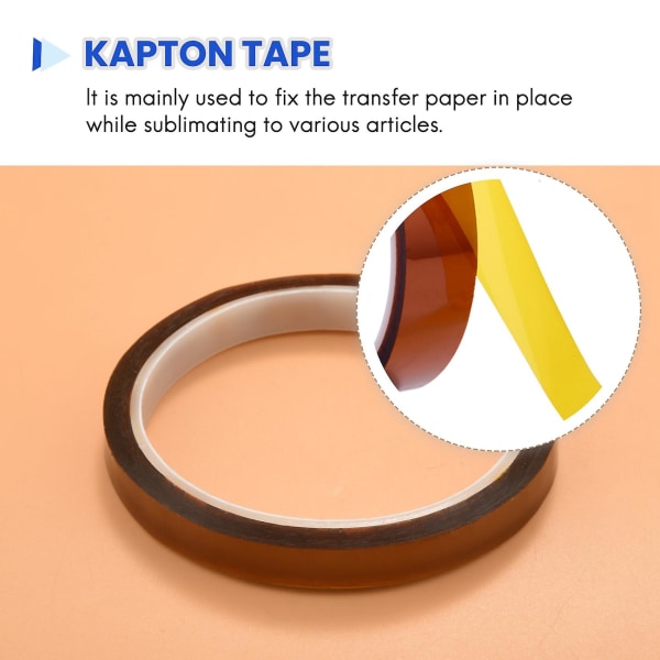 10 10 mm X 33 m 108 fot varmepress tape - varmebestandig sublimeringstape for varmeoverføring, 3d-skrivere brown