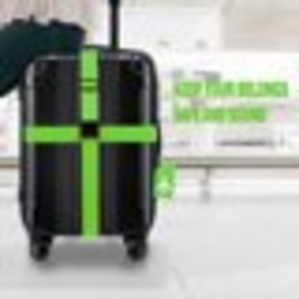 Pakke bagasjestropper Koffertbelter Reisekoffertmerker Reisetilbehør， Grønn