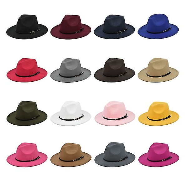 Kvinder eller mænd Fedora Hat i uldfilt pink