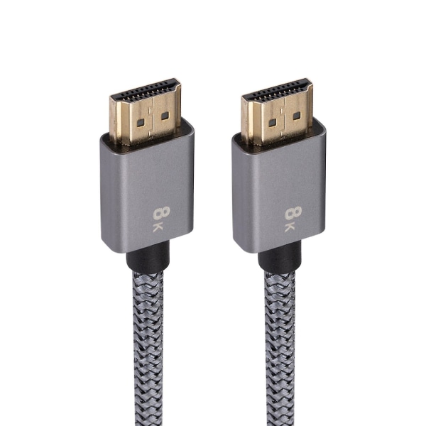 8k Hdmi-kompatibel 2.1-kabel Ultra High Speed ​​4k 120hz flätad sladd Kabel grå Grey