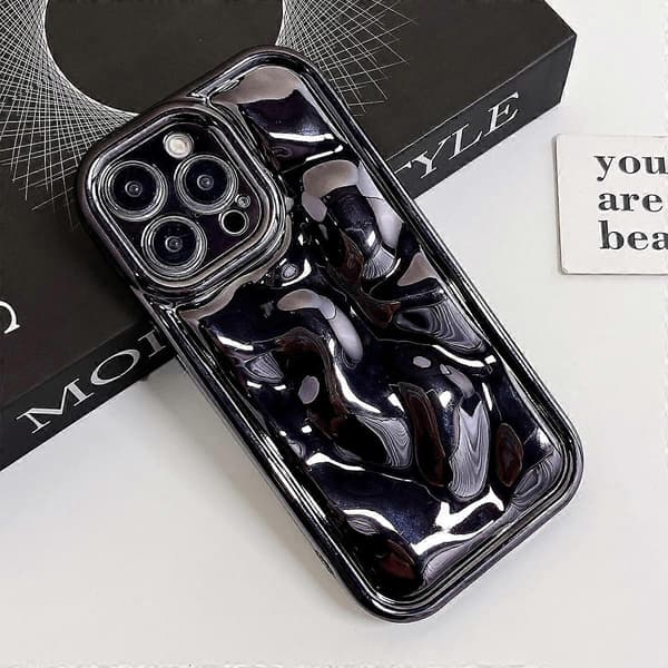 Elektropläterad Meteorit Textur TPU Telefonfodral Black Black For iPhone 12