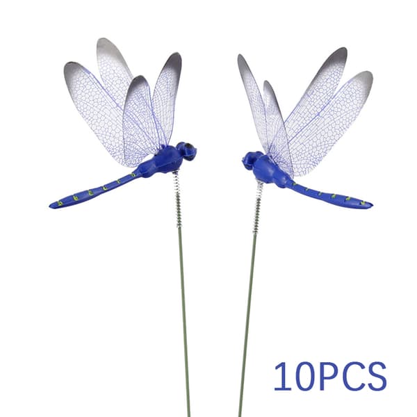 10 stk Guldsmede Indsats Pind Dekoration Havepynt Blå 10 STK Blå Blå Blue Random color 10PCS