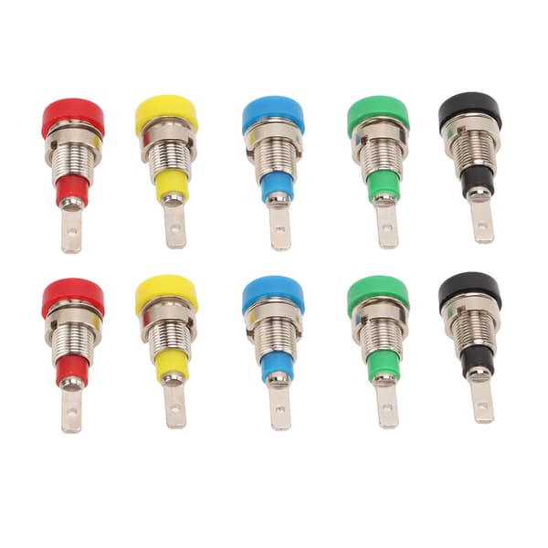 Bananstik 2mm Messing Sikker 5 Farver Panelmontering Bindingsstolpe til Elektronik Skibe RV'er