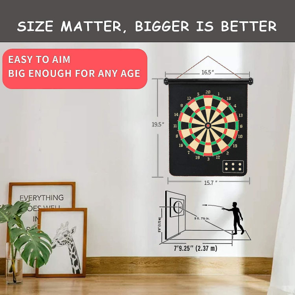 Magnetisk darttavla, inomhus utomhus dartspel för barn med 6 st Magn