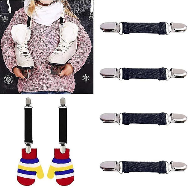 6-pack vinterhandskklämmor Elastiska handskklämmor i rostfritt stål