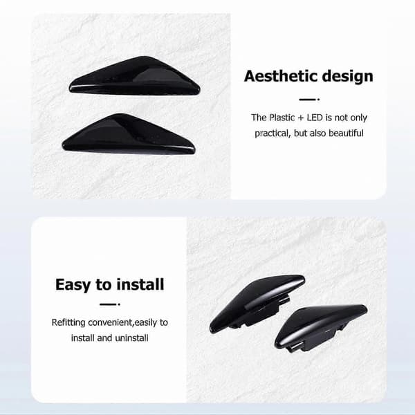 【BQ】Par dynamiske tonede LED-sidelys med sekvensielle blinklys for bilutskifting Black