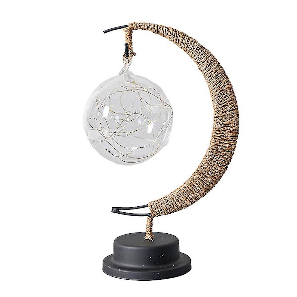 Dekorativ bordslampa, Moon Night Lamp Winding Bomullstråd Led Light Lamp style 2