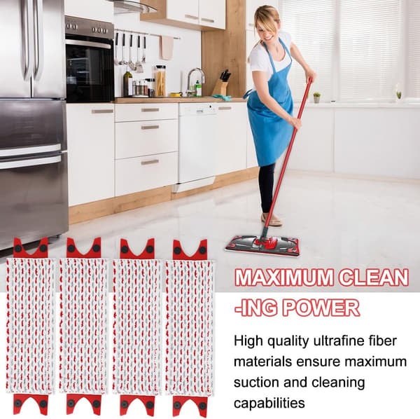[BQ]4-pakning kompatibel med Vileda 1-2 Spray Mopphode Erstatningssett Kompatibel med Vileda UltraMax Plus Easy Wring UltraMax Moppputer Refill