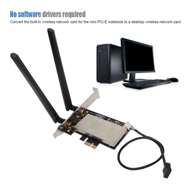 Mini PCI-E - PCI-E WiFi-sovitin kortti Intel 7260HMW / Atheros AR5B225