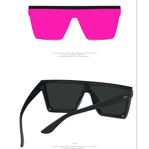 Nya Trend Stor Ram One-Piece Uv400 Solglasögon Street Shooting Retro