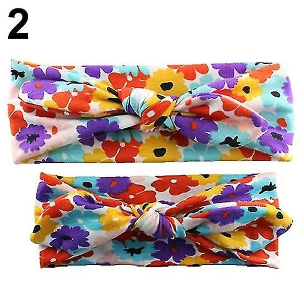 2st/ set Mamma Baby Söt Vackra Elastiska Blommor Bowknot Pannband Hårband 4 4