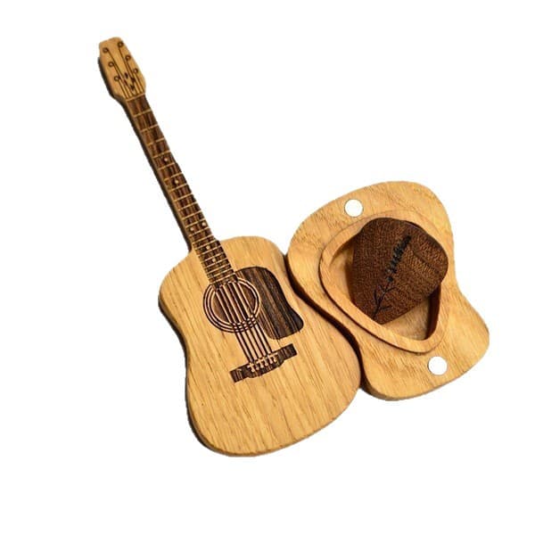 【BQ】Mini Söt Edition Träplektrumfodral för Gitarr (Gitarrplektrum + Ställ + Plektrum (1 st))