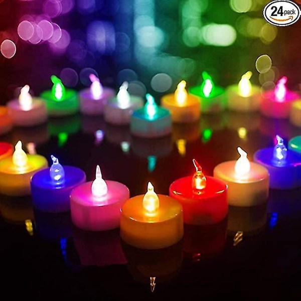 12 Flameless Led Candle Lights, varmvita falska ljus Colorful