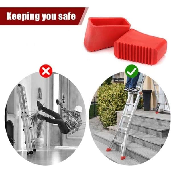[BQ]4 Gummifødder til Stiger, 50x20mm Universelle Erstatningsfødder til Foldestiger, Kompatible med DE