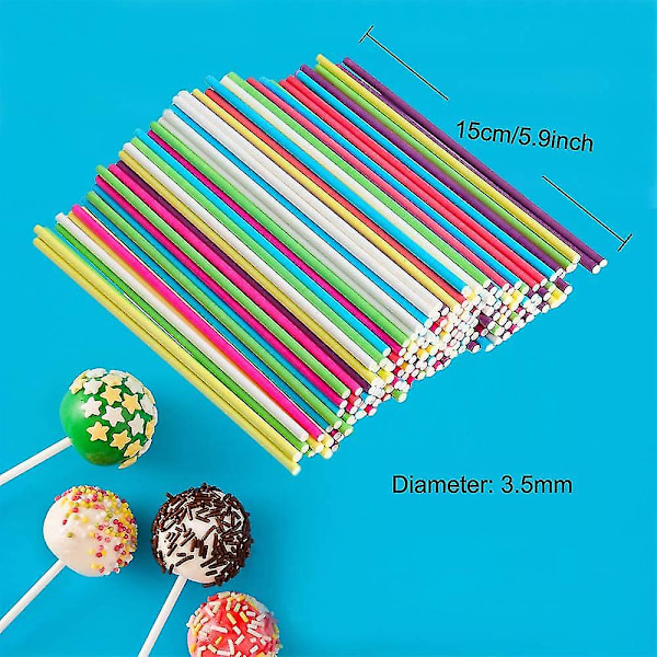100 st Lollipop Sticks, Marshmallow Sticks, Food Safety Creative Multi-function Lollipop Sucker Sticks 150*3,5 mm