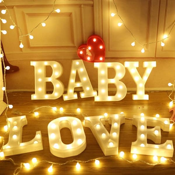 (M)Luminous Letters Lysende Alfabetisk Lampe LED Bokstavslamper F