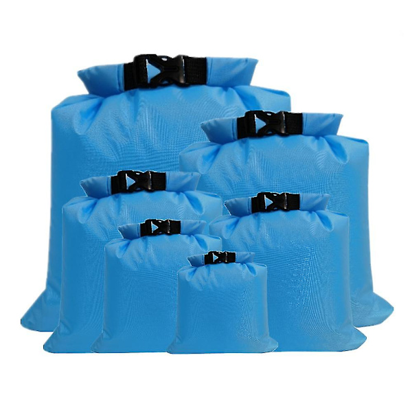 6 stk bærbar udendørs vandtæt opbevaringstaske Snorkel Rafting taske (rød) light blue