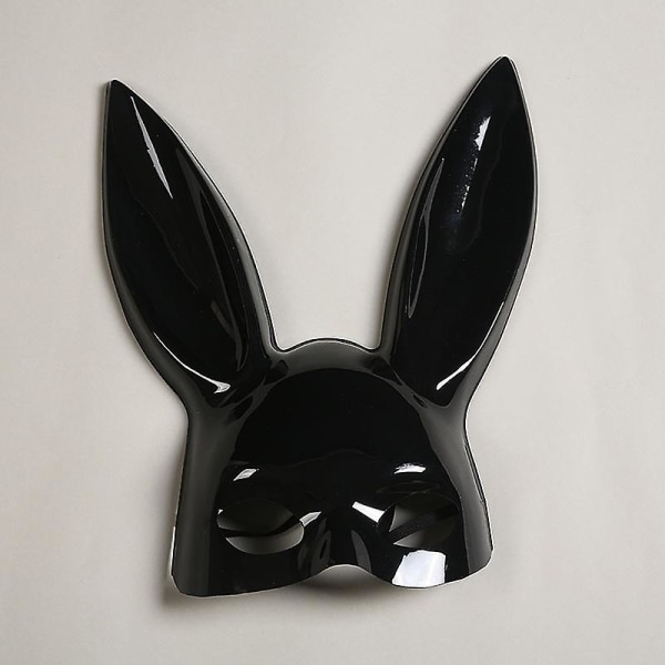 Julegave Bar Ktv Natklub Festdekoration Halloween Prinsesse Bunny Sexet Bunny Girl Plys maske 2 stk. glossy black