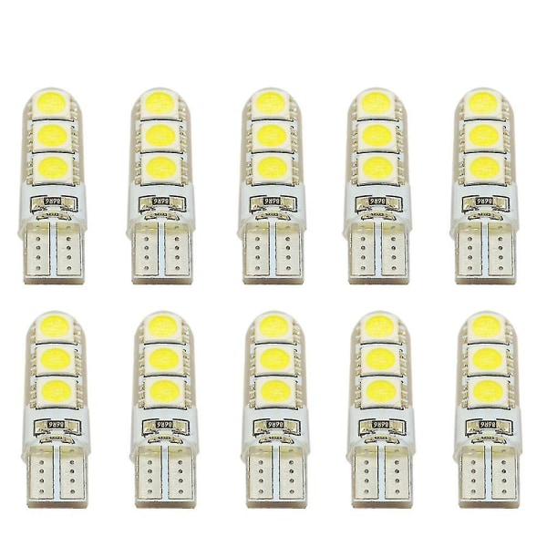 2x Auto Led T10 194 W5w Dc 12v Canbus 6smd 5050 Silikonikuori Led Valot Polttimo Ei Error Led Pysäköinti Sumu Takavalo Auto Auton Lamppu Yellow